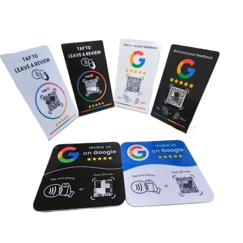 NFC 215 programmabile per la scheda di revisione Google Tabella della stazione NFC Il codice QR da 13,56 Mhz può essere definito in modo indipendente per collegare la scheda in piedi