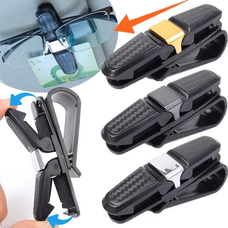 Custodia per occhiali per auto Porta occhiali per visiera parasole per auto universale Porta occhiali da sole Clip per biglietti Porta occhiali Accessori per interni auto