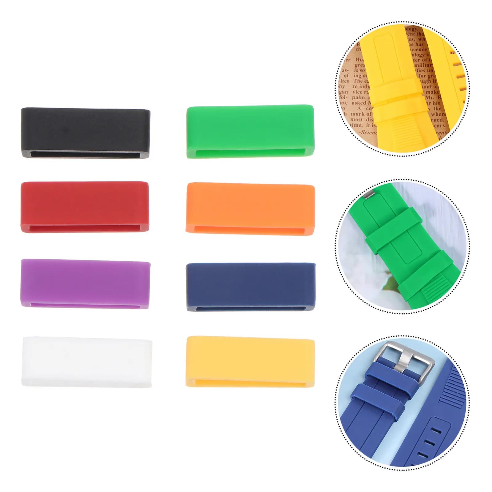 8 Parts Comfortable Silicone Rings for Strap, Ring buckle, Easy Installation, Anti-slip, Anti-duty, Smartwatch accessory