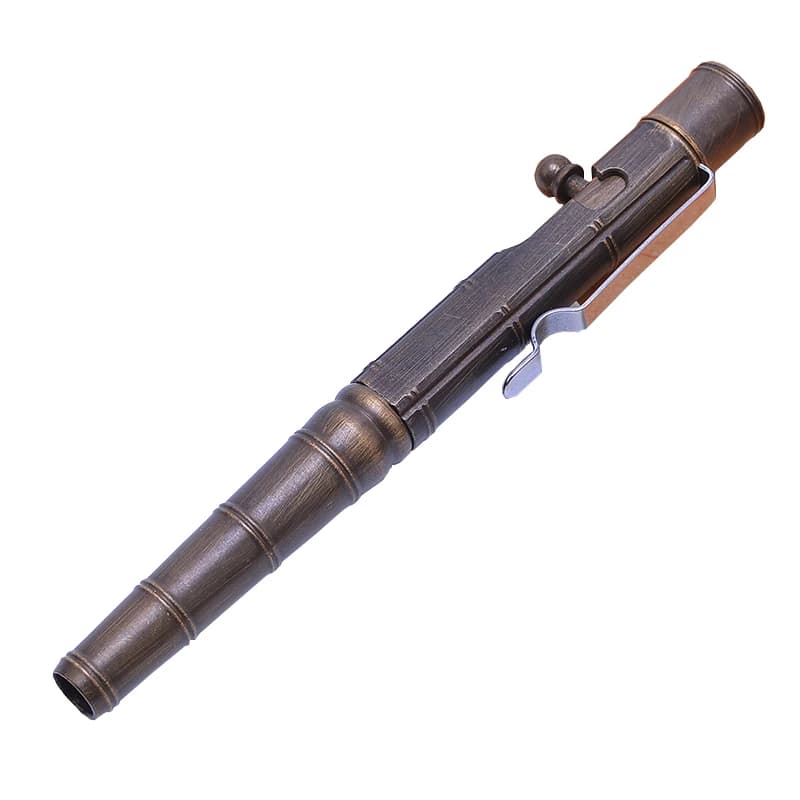 Penna tattica in ottone strumento portatile di autodifesa sicurezza di emergenza EDC Signatrure penna da scrittura Retro Bolt Design penna a inchiostro Gel