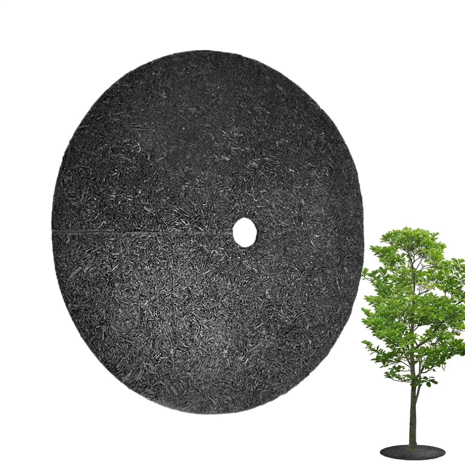 Anello di Protezione per Alberi in Tessuto Non Tessuto Riutilizzabile, Tappetino Protettivo Rotondo per Piante da Esterno, Paesaggistica e Giardinaggio