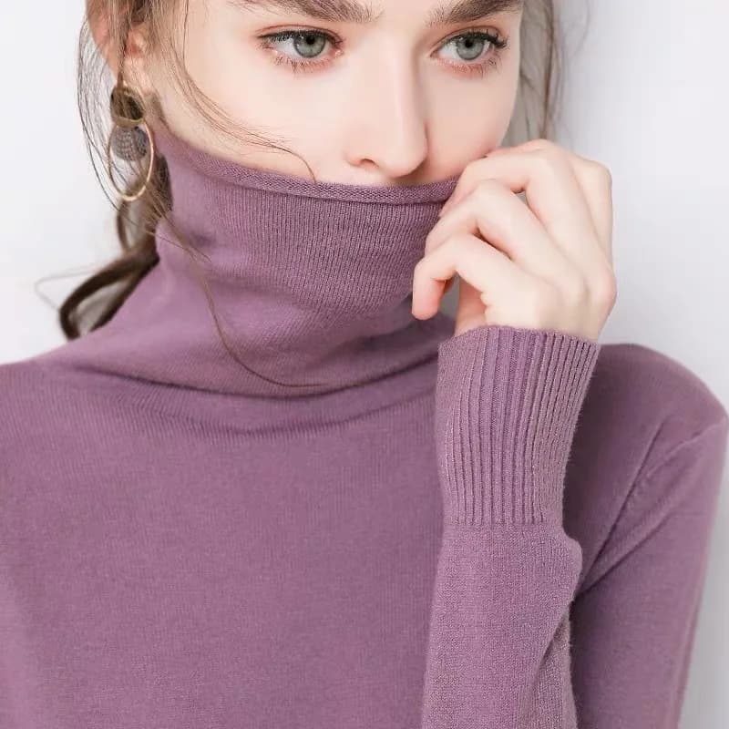 Autunno Morbido Cashmere Dolcevita Pullover Maglioni Donna Inverno 2025 Coreano Slim-fit Pull Maglione Abbigliamento Donna Pullover