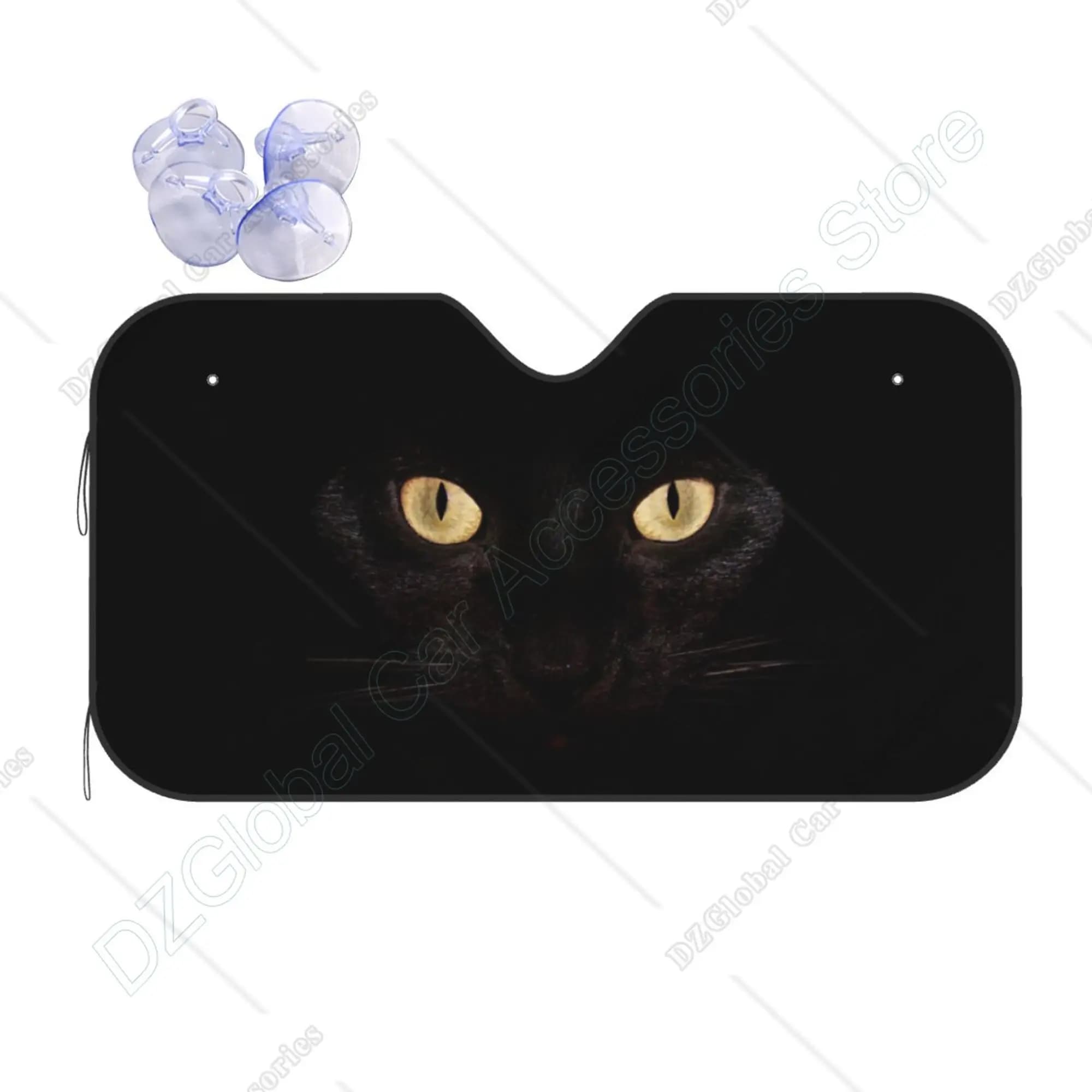 Parabrezza occhi di gatto nero Parasole per auto Suv Camion Pieghevole Riflettore a raggi UV Lunotto anteriore Parasole Visiera Scudo Copertura