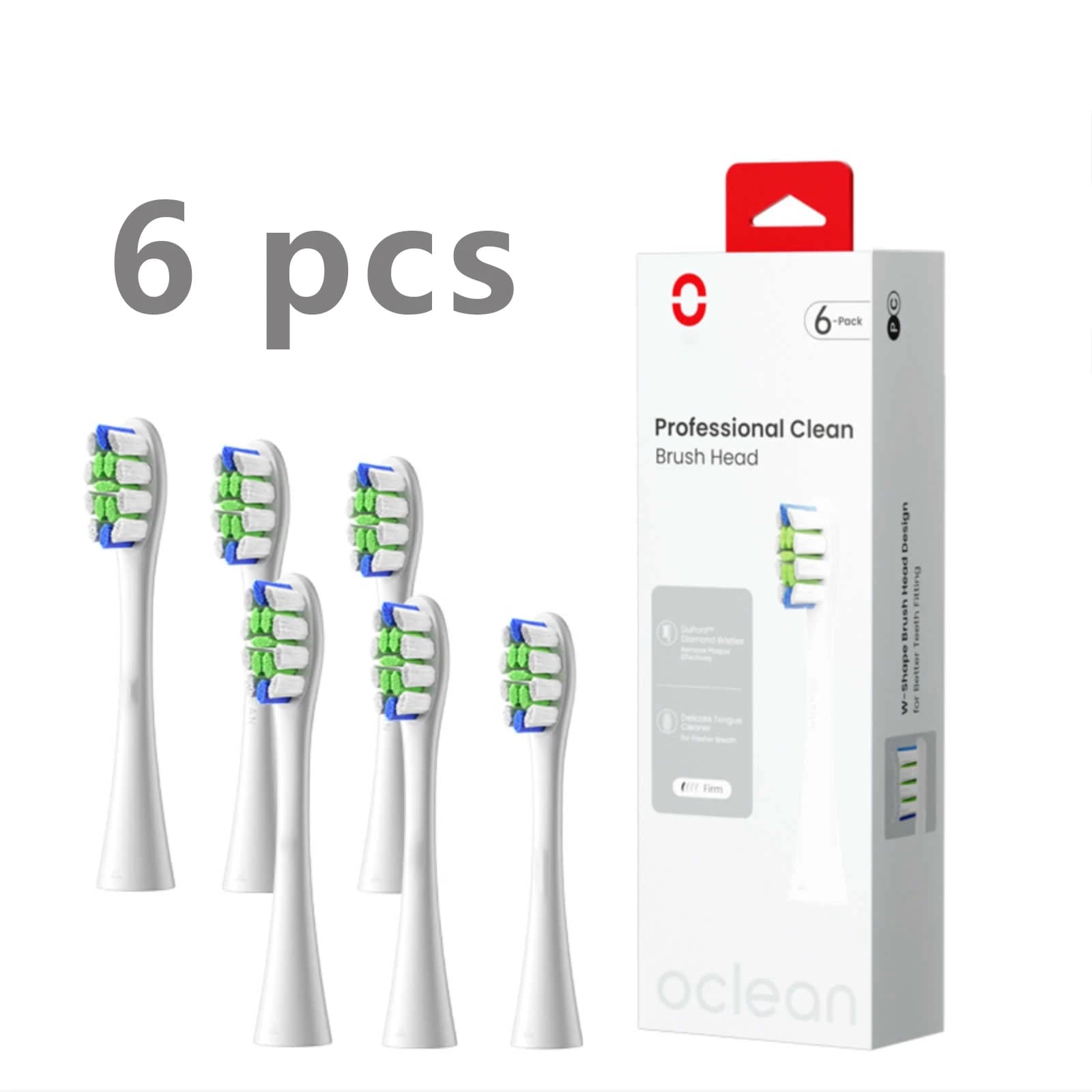 6 original spare heads for Oclean Flow/X PRO Elite/X PRO /F1/Z1/One/ Air2