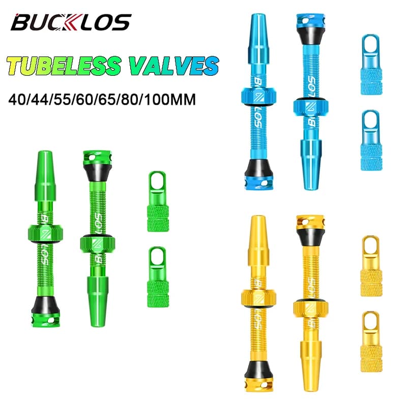 BUCKLOS MTB Valvola Tubeless Presta Capezzoli per pneumatici per bici Lega di alluminio Carbonio Cerchione per bicicletta Valvole per pneumatici Tubeless 40MM 44MM 60MM