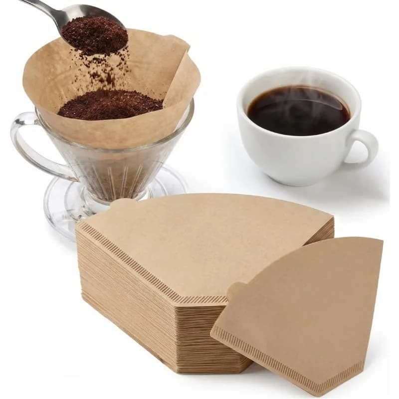 Cone Coffee Filters,100/200 pcs,1-4 Cups Natural Disposable Drip Coffee Filter Papers Pour Over and Drip Coffee Maker,Brown