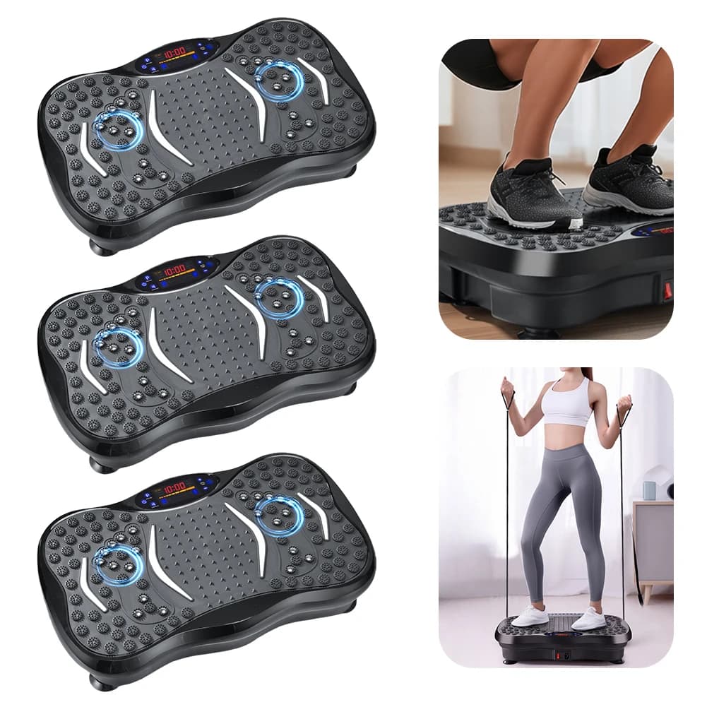 Vibration Plate Exercise Machine Bluetooth-Compatible Full Body Shaker Adjustable Speed Workout Vibrate Stand for Weight Loss