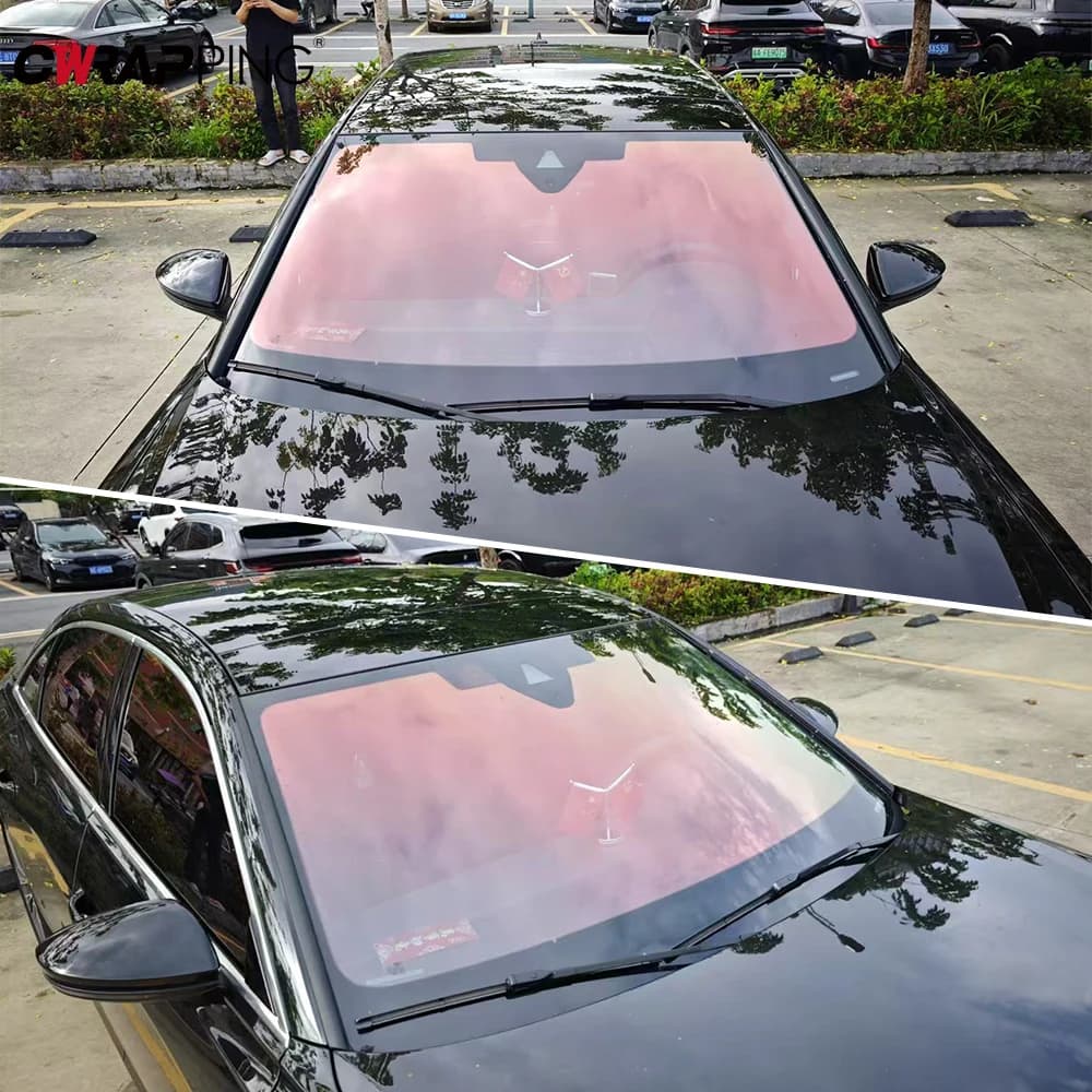 250 centimetri Finestra Anteriore Tinta Adesivo Vinile Wrap Parabrezza Auto Pellicola Solare Parasole Protezione Solare Pellicola Tintura per Auto Isolamento termico