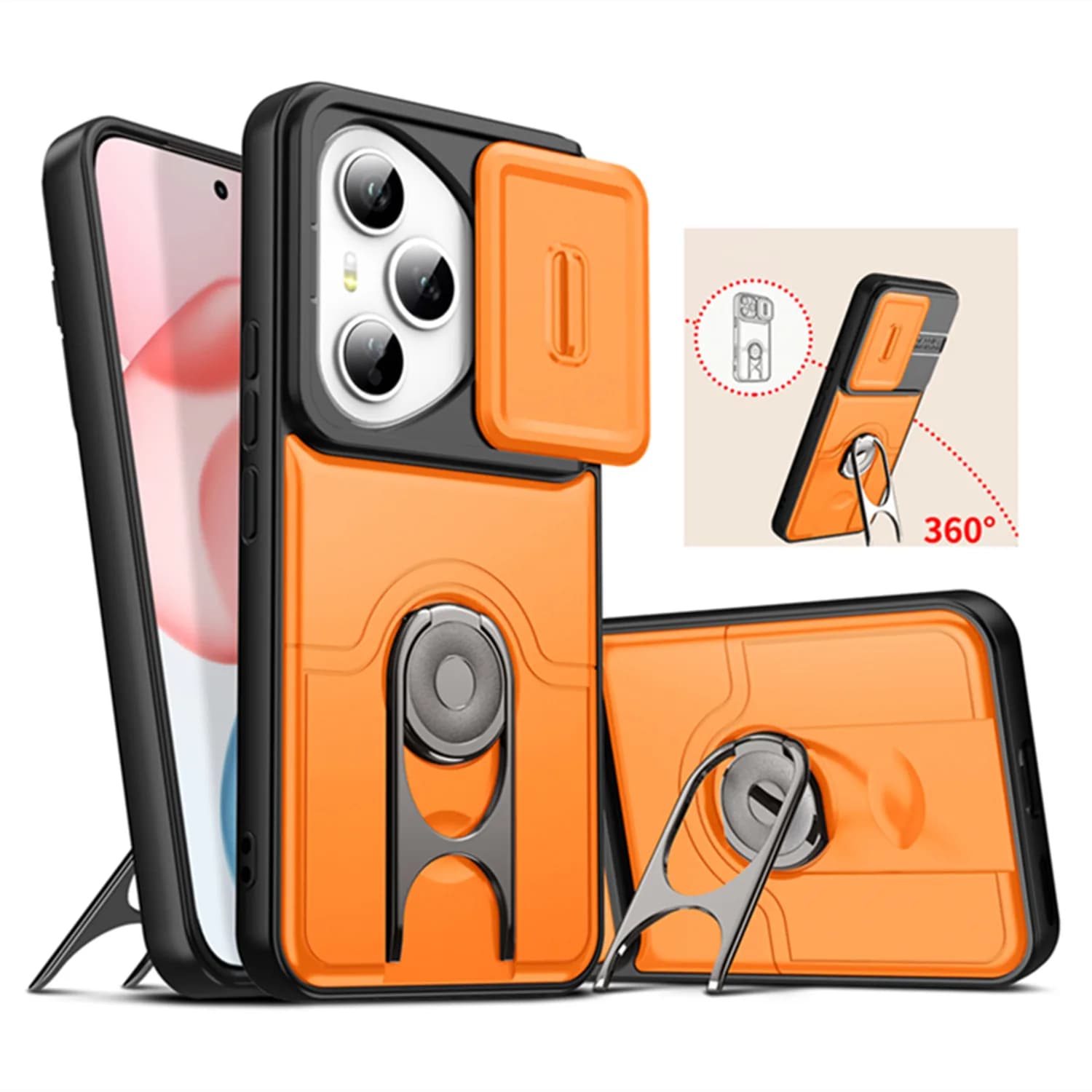 Case for Honor 400 Pro Armor Funda For Huawei honor 400 Shock Proof Protection Ring Stand Holder Slide Lens Camera Protect Coque