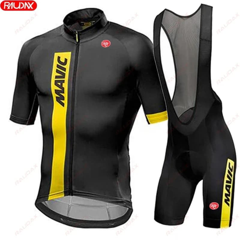 RX MAVIC 2024 New Summer Men's Cycling Set Road Bike Shorts with Short Sleeves Breathable Bicycle Breathable Shorts