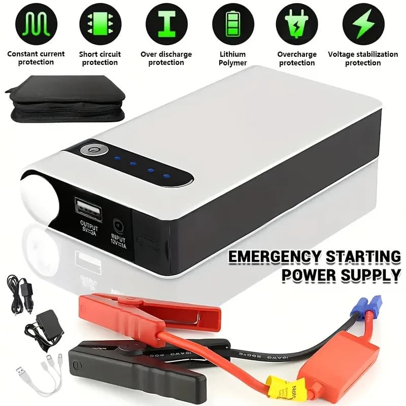 30000mAh Avviatore di emergenza per auto Alimentatore di emergenza Avviatore di emergenza portatile Batteria per auto Booster Uscita Power Bank Yacht, telefoni