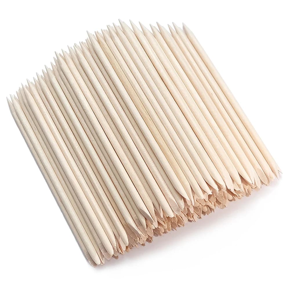 Spingicuticole in Legno d'Arancio, Bastoncini per Manicure, Strumento per Rimozione Smalto Gel, Design in Legno, Bastoncino per Disegno Unghie per Nail Art