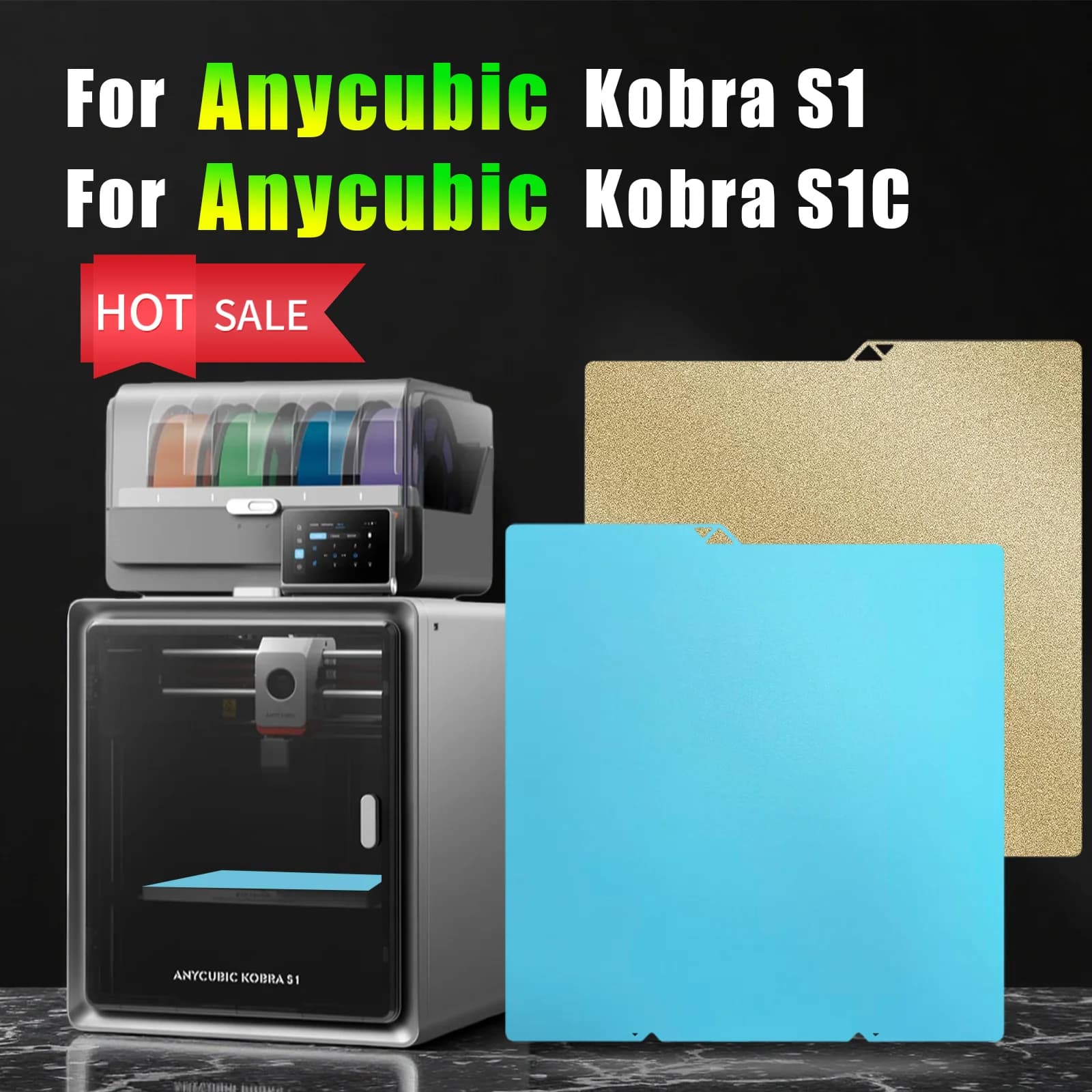 Stampante 3D Kobra S1 Piastra fredda Letto stampante 3D bifacciale Molla ad alta durezza Piastra fredda in acciaio Accessori per la stampa 3D