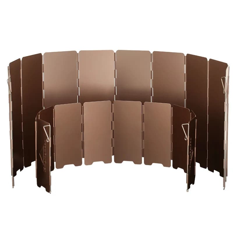 10 plates bronze folding camping gas cooker screen kitchen shield for aluminum alloy windscreen