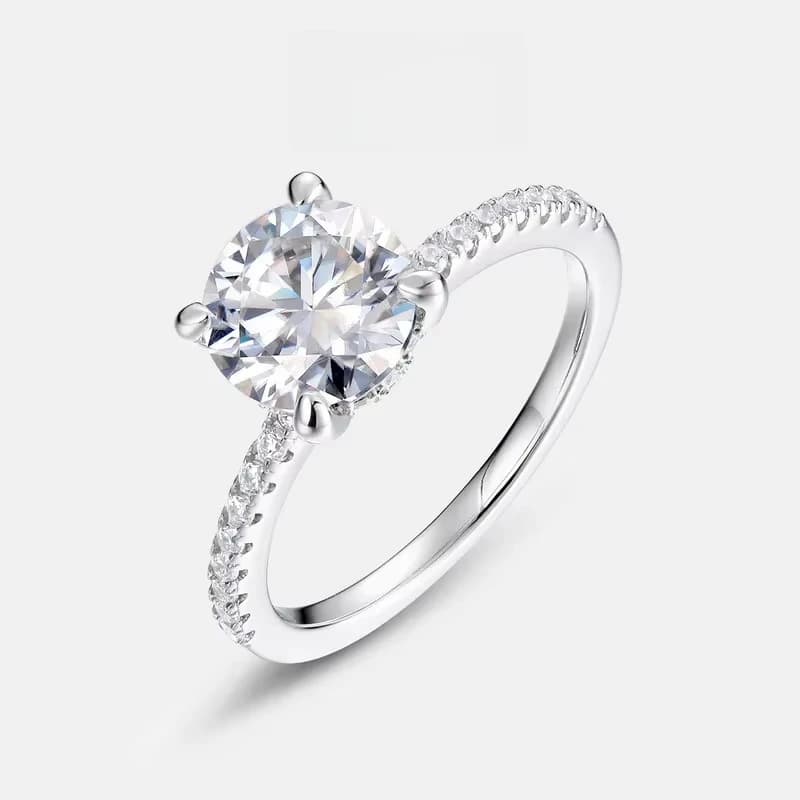 Nuovo Anello di Fidanzamento in Moissanite Scintillante, Anello da Donna di Lusso alla Moda, Regalo per la Fidanzata