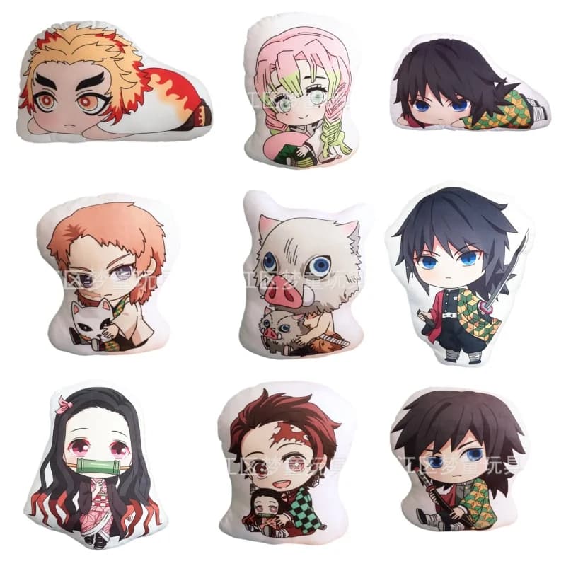 Cuscino Decorativo a Forma di Personaggi di Demon Slayer: Zenitsu Agatsuma e Nezuko Kamado, Accessorio Anime per la Casa, Ideale per i Fan del Manga