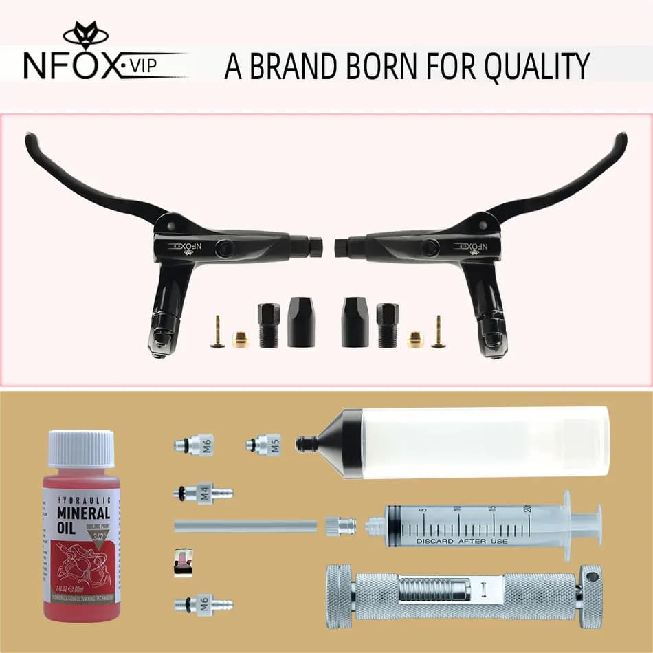 NFOX B021 Mountain Bike Olio Minerale Leva Freno Idraulico Maniglia Parti di Riparazione Nero Rosso Cartella Bicicletta Accessori Barre Nuovo