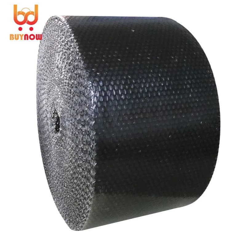 Black Packaging Bubble Film Roll Bag Foam Anti Shock Roll Paper Packing Transport Logistics with Double Layer Fragile Pressure Exhaust