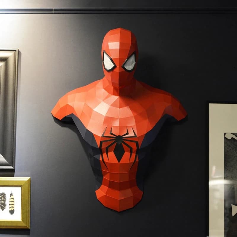 Spider Man Super Heroes Deadpool 3d Papercraft Modello Scultura Fai da te Hulk Giocattoli fatti a mano Decorazioni per la casa Decorazioni murali per corridoio