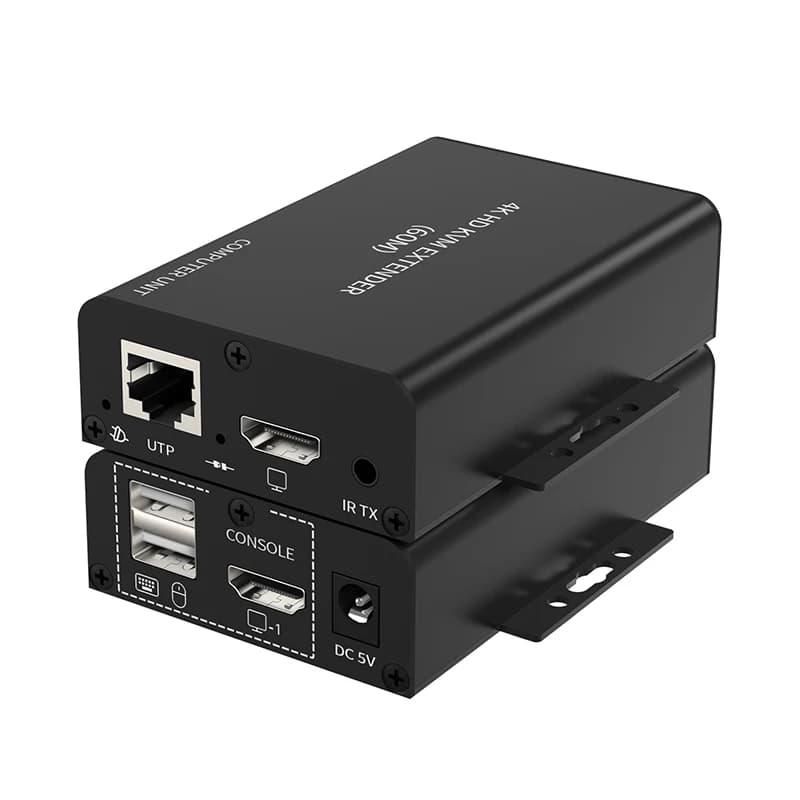 Extender KVM HDMI 4K 60M su RJ45 Ethernet Cat6 Cavo HDMI USB KVM Video Extender con 2 uscite Loop-out Supporto Mouse Tastiera