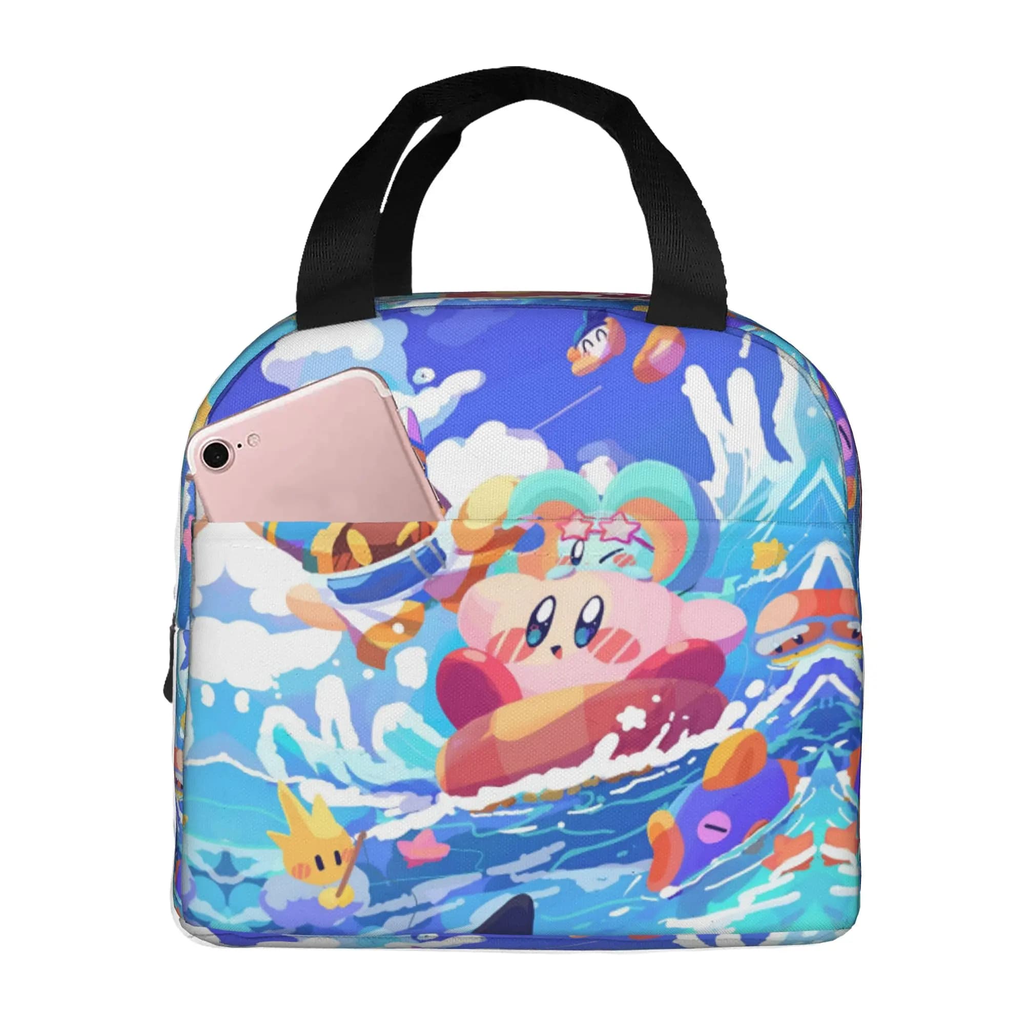 Custom K-Kirbys Thermal Insulated Lunch Bags Women Men Cartoon Portable Lunch Container for School Storage Food Box