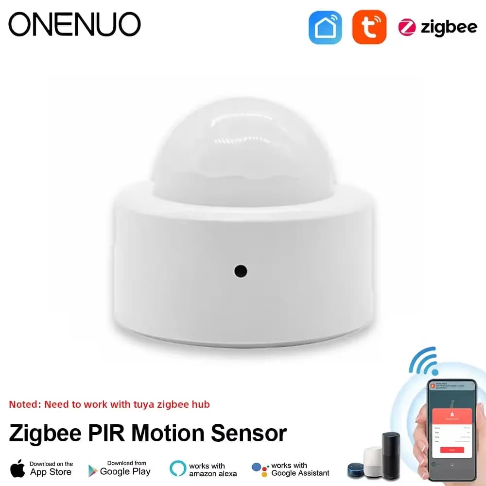 ONENUO Tuya Zigbee Mini Smart PIR Rilevatore di movimento Sensore a infrarossi per il corpo umano Antifurto App Tuya Controllo remoto Vita intelligente