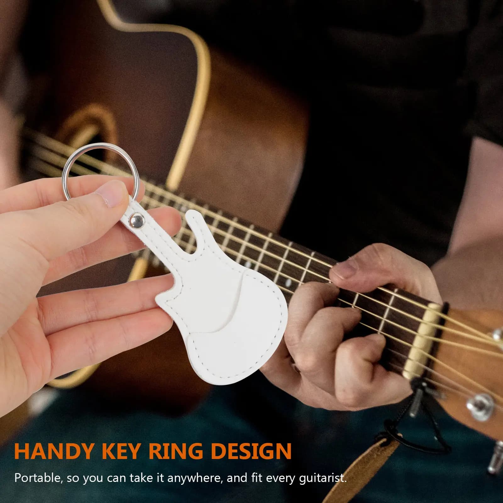 Scratch Resistant Supple PU Guitar Picks Organizer Bag Keychain Mountable Guitar Pick Holder Dustproof Plectrum Storage Pouch