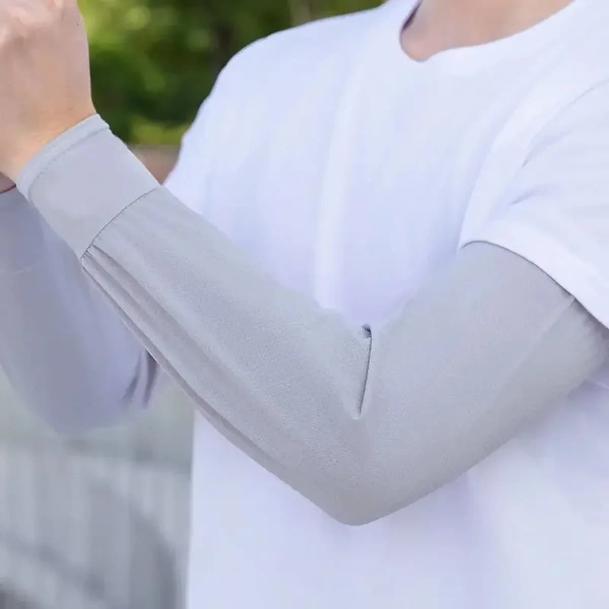1 Pair Summer UV Gloves Arm Protectors Men's Solar Protective Sleeves Uses For Cycling Sports Running Driving