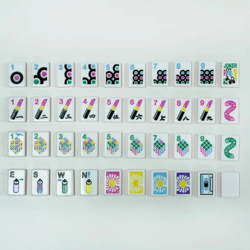 Luxury Modern Acrylic Mahjong Game Set Custom Color/Size/Pattern/Layer Design-Portable 4-Player Entertainment 160-Tile Painted