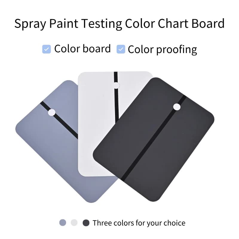 50 pezzi di targa di ferro sottile per test di verniciatura a spruzzo, test di verniciatura a spruzzo, tabella dei colori con supporto, carta colorata, foglio di ferro, colore della pittura