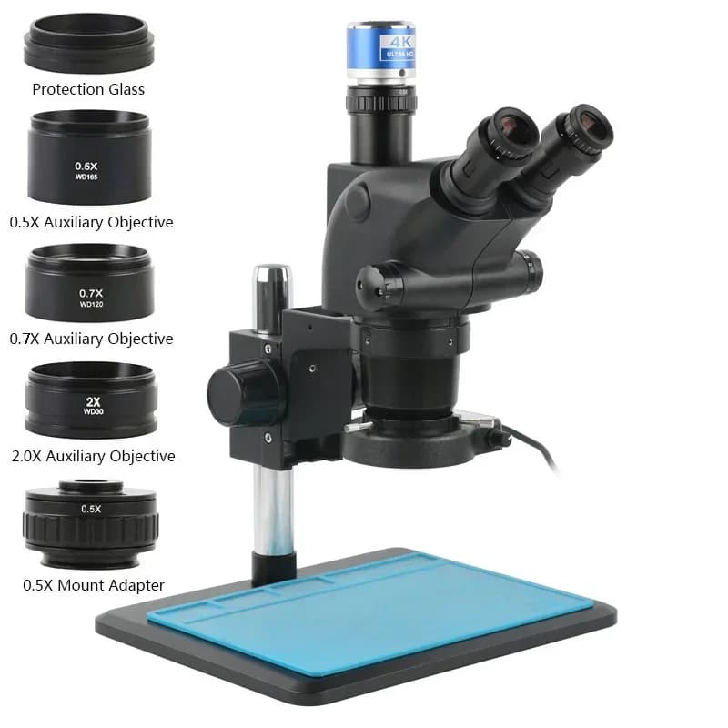 3.25X-130X Microscopio trinoculare stereo 24MP 48MP 4K 2K 1080P HDMI USB Tipo-c Saldatura elettronica Riparazione telefono Videocamera Set
