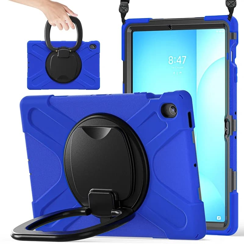 Custodia per Samsung Galaxy Tab S10 FE Plus 13.1 pollici X620 X626B Custodia per tablet Cavalletto Tracolla Rotazione a 360° Custodia protettiva