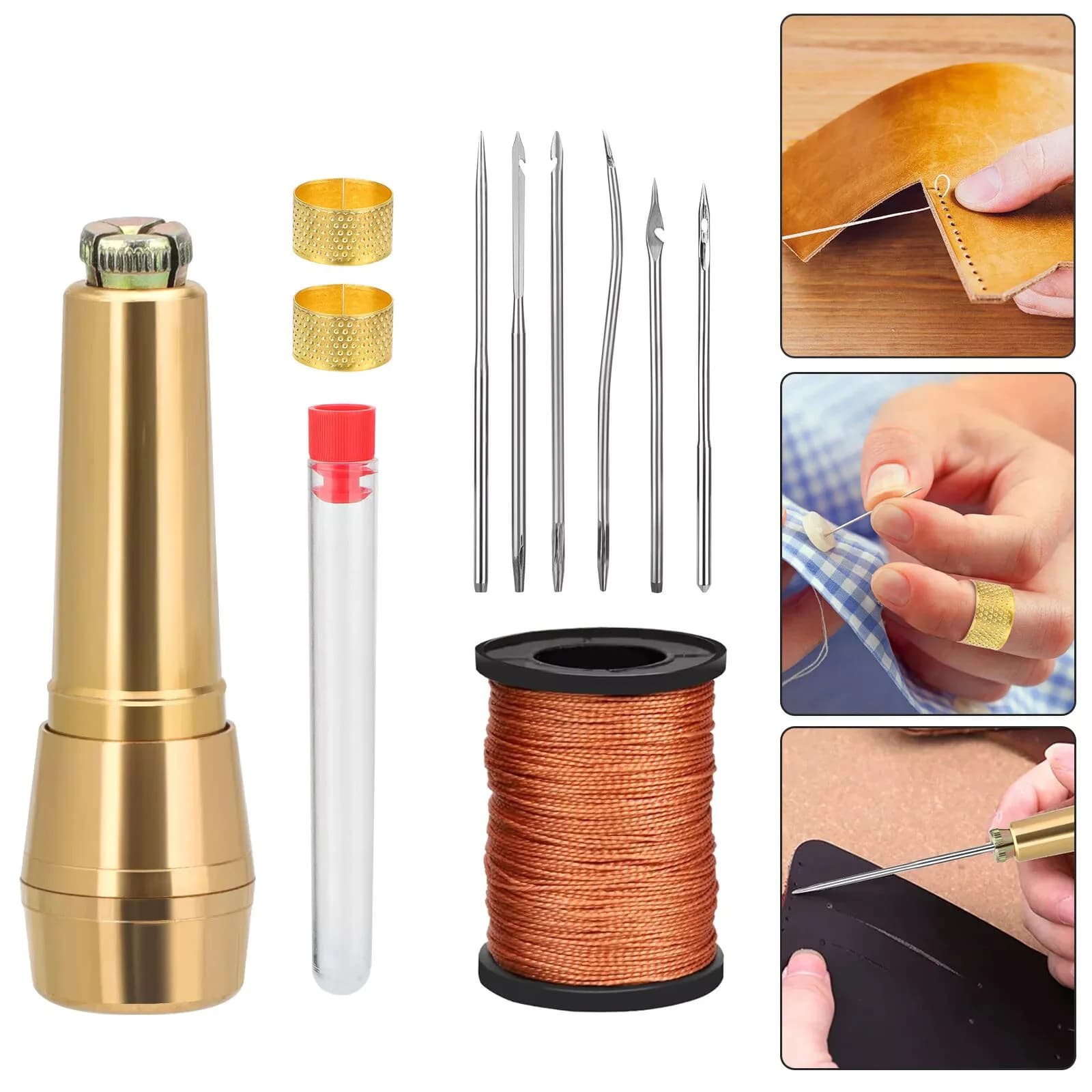10 pezzi set di puntali per cucire in pelle sostituzione scarpe multifunzionali kit di strumenti di riparazione punzonatrice aghi per cucire cucito fai da te lavorazione della pelle