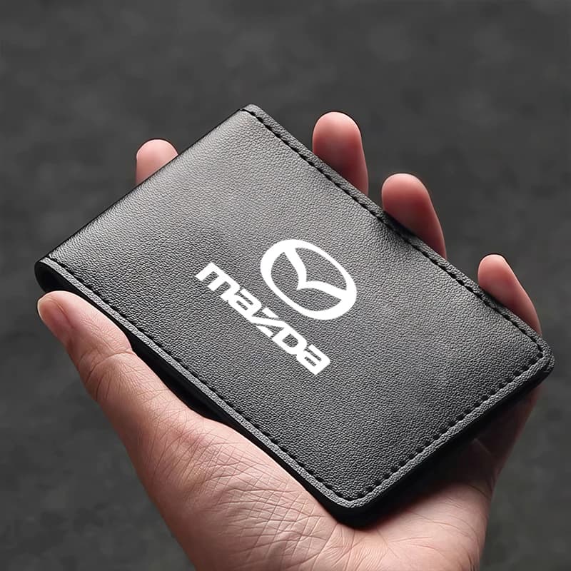 Portacarte di Credito in Pelle con Tasca Porta Documenti per Mazda 3 CX5 CX30 MX5 CX3 CX9 CX7 MX3 MX6 CX50 CX60 CX70 CX80 CX90 RX7 Atenza