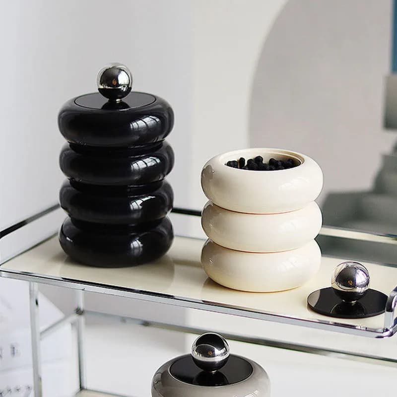 Barattolo di candela per aromaterapia con scatola di tampone di cotone cosmetico di stoccaggio in stile europeo con coperchio bottiglia di conservazione di frutta secca per caramelle per la casa squisita