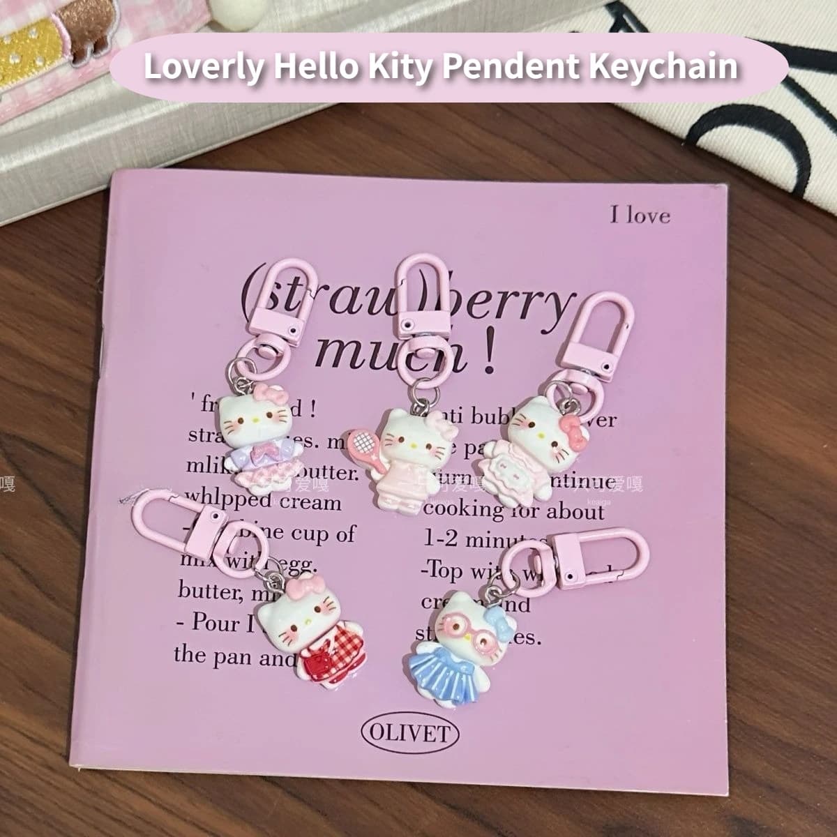 Portachiavi con ciondolo Hello Kitty a forma di gonna scozzese, accessorio per borsa a forma di ragazza dolce e cartoonesca, per AirPods Pro 3, regalo per coppie e migliori amici
