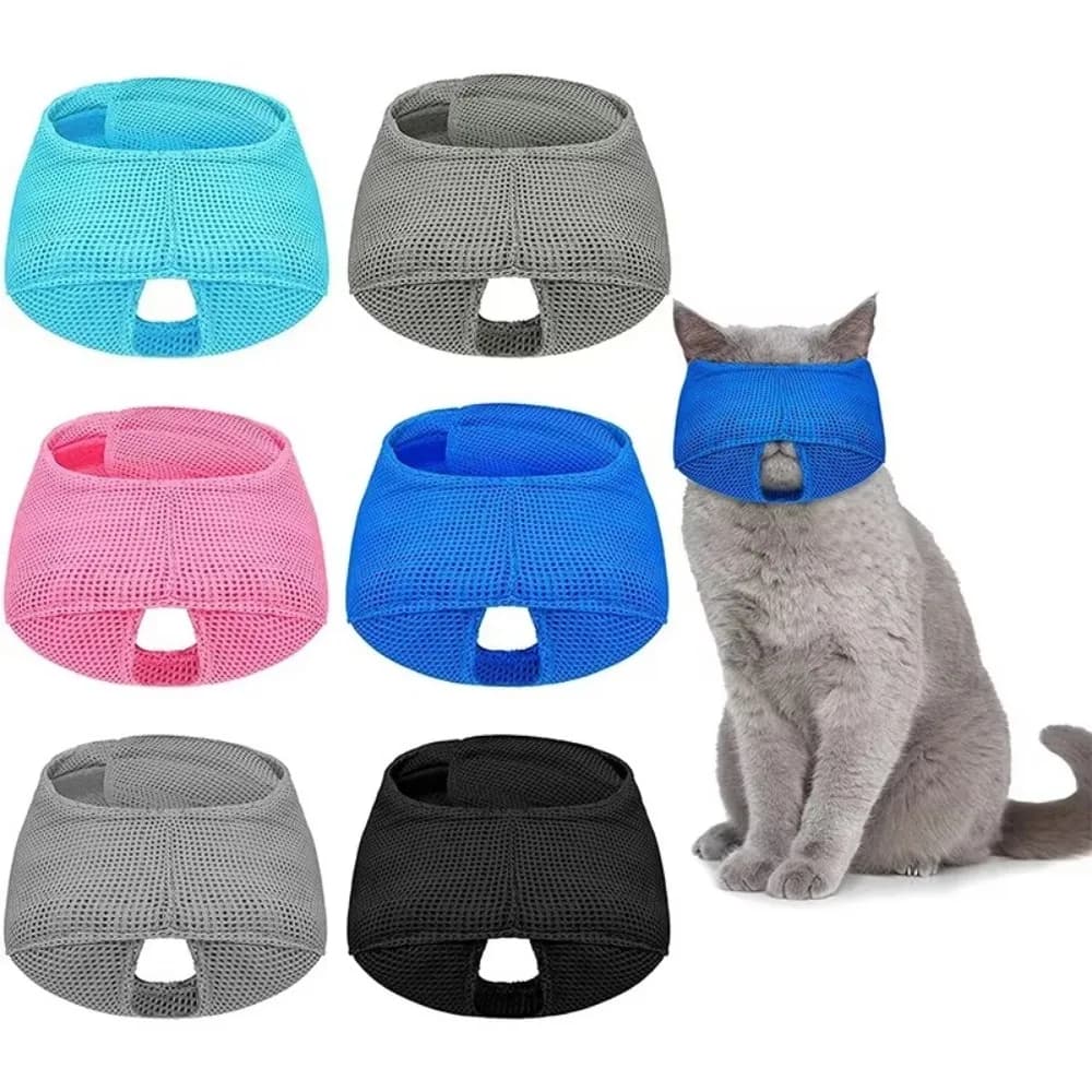 Nuovo museruola per gatti traspirante Mesh colorato paradenti per gatti museruola anti morso museruole forniture per toelettatura animali domestici