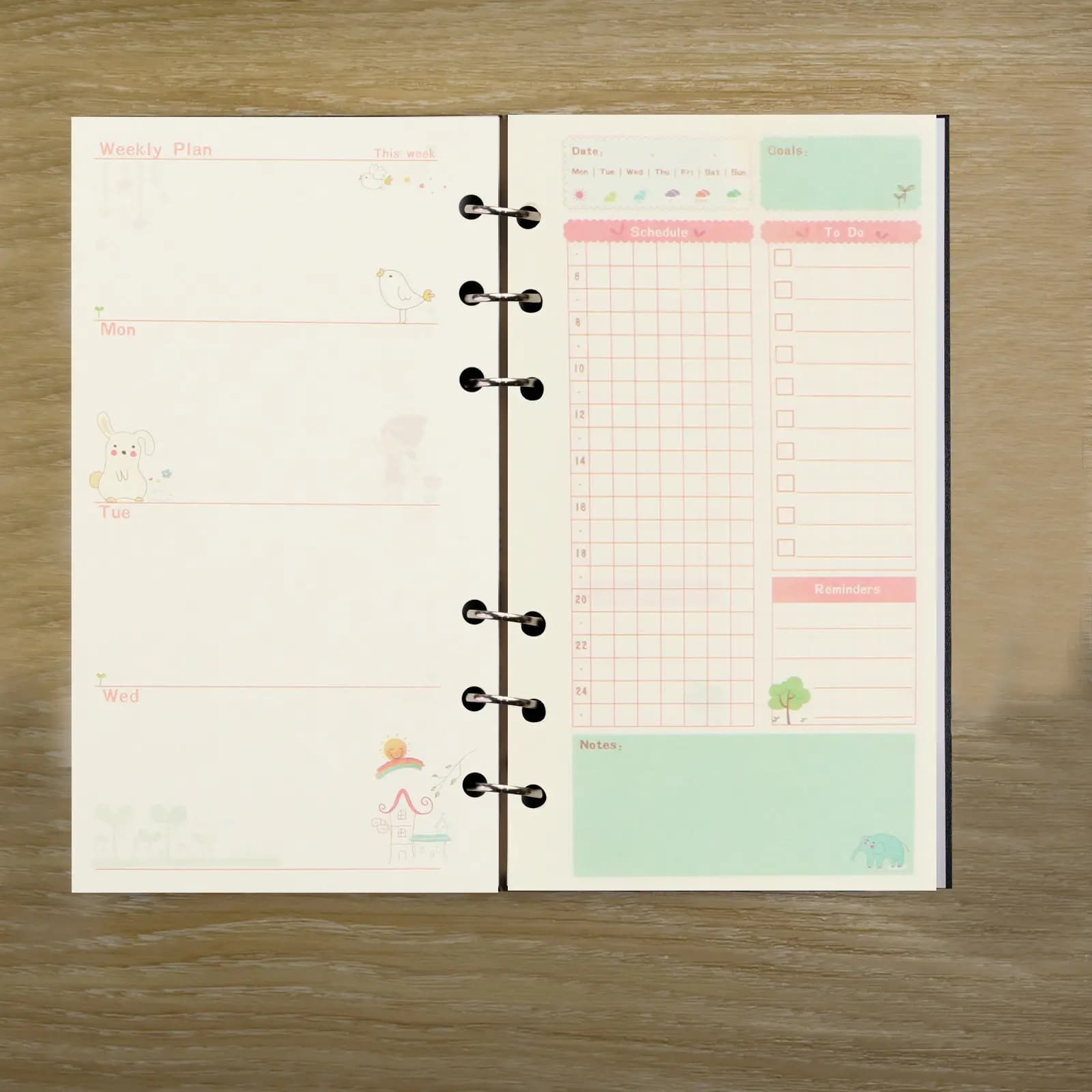 3 Pezzi di Fogli di Ricambio per Planner Mensile, Settimanale e Giornaliero, Carta Spessa per Scrittura Fluida, Fogli Sostitutivi per Quaderni a Fogli Mobili per la Scuola
