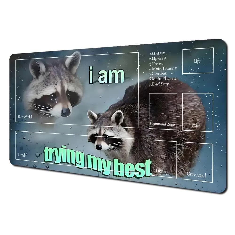 Try my best mouse mat MTG mouse mat Play Mat for Card Games Duel Play Mat for Beginners Battles Commander