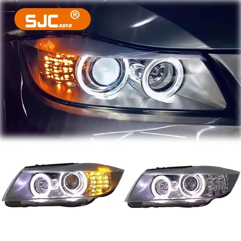 Accessori auto SJC per BMW Serie 3 E90 2005-2012, fari a LED, aggiornamento LED Angel Eyes Plug and Play DRL con 320i 330i