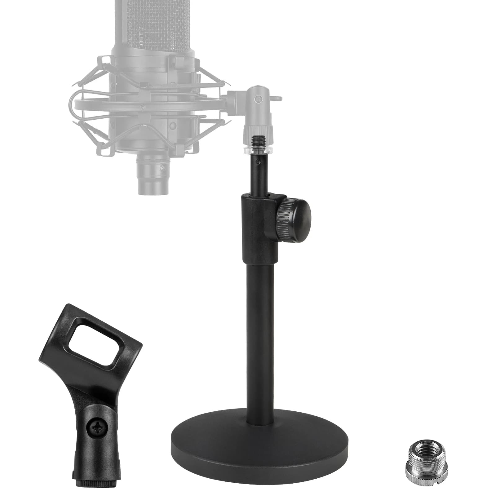 Geekria per creatori supporto telescopico per microfono da tavolo, supporto per microfono da tavolo regolabile con Base ponderata