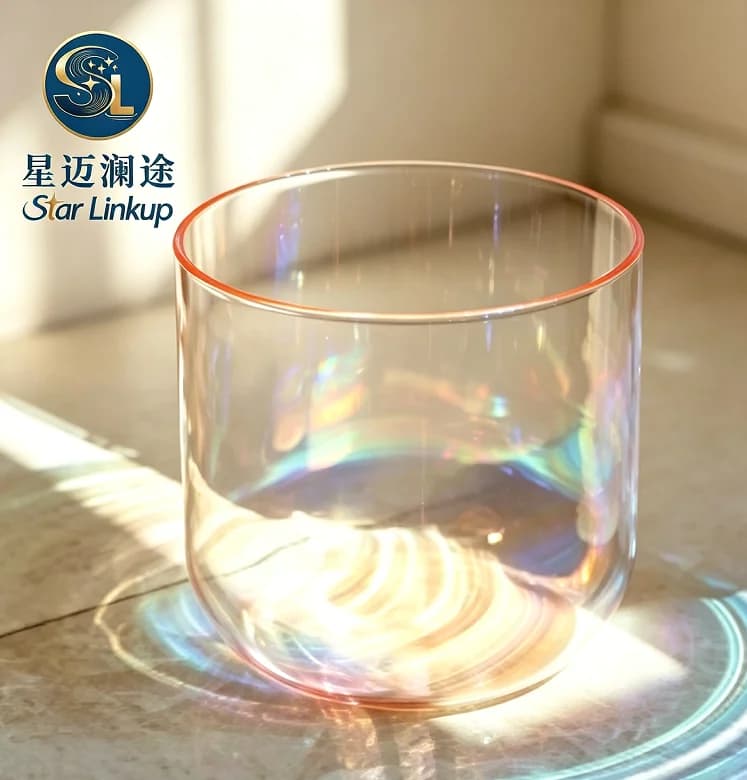 STAR LINKUP Crystal Soul Excellent High‑Quality Thickened Yellow Aurora Crystal Singing Bowl, Sound Healing Instrument For Meditation Yoga Spiritual Therapy
