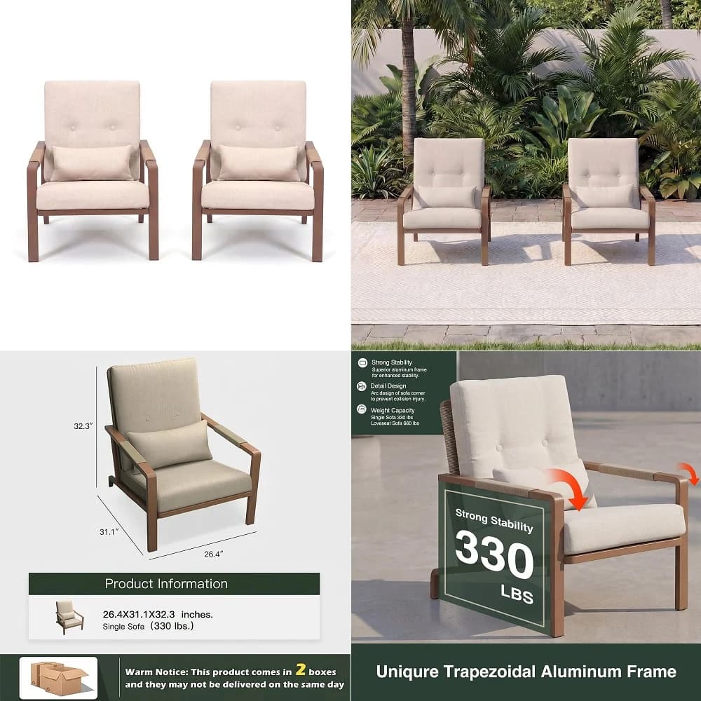 Set da pranzo da patio in 7 pezzi, tavolo e sedie in legno di acacia per esterni con morbidi cuscini, mobili da patio in vimini per terrazza, cortile, giardino