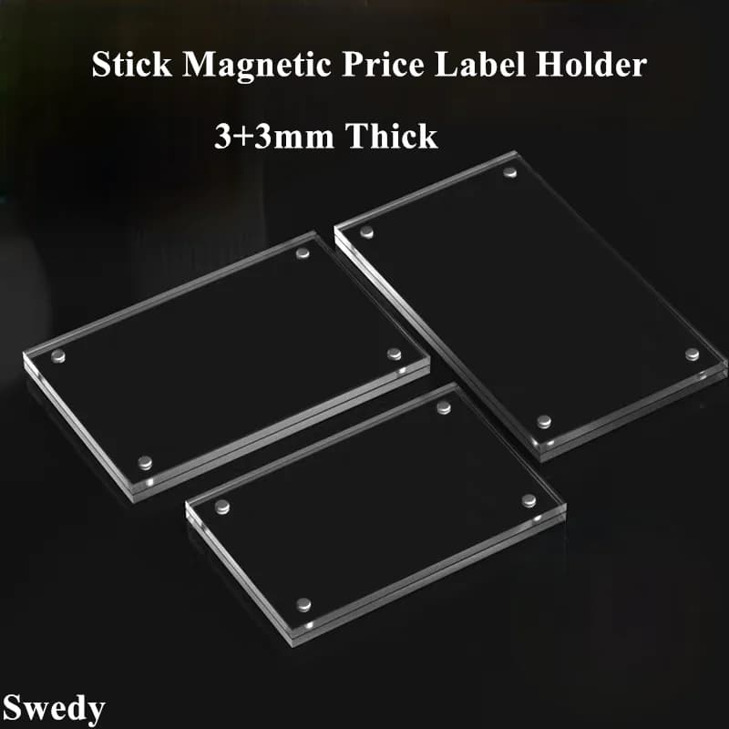 10 Pezzi A6 100x150mm Porta Etichette Magnetico da Parete in Acrilico, Porta Prezzi, Porta Menu da Tavolo, Porta Cartelli, Cornice per Foto e Annunci