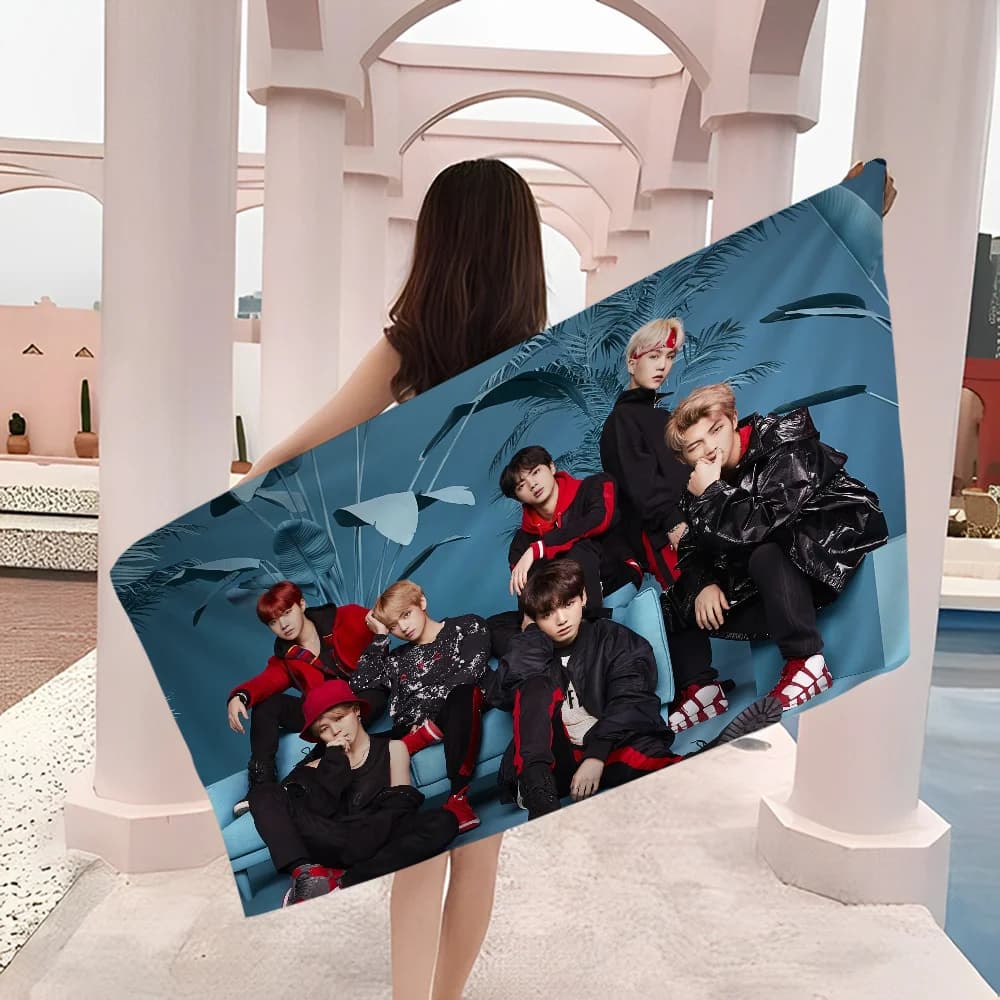 Dynamite Kpop Ragazzi Grandi asciugamani da spiaggia in microfibra Asciugamano ad asciugatura rapida Asciugamani da spiaggia con sabbia Asciugamano da piscina per viaggi Piscina da nuoto Yoga
