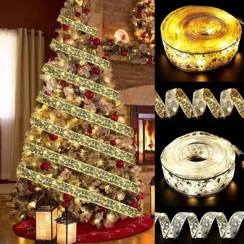 5M Nastro Di Natale Fata Luce Decorazione Per La Casa 2025 Archi FAI DA TE Luce Della Stringa Albero Ornamenti Decorazioni Di Natale Capodanno 2026