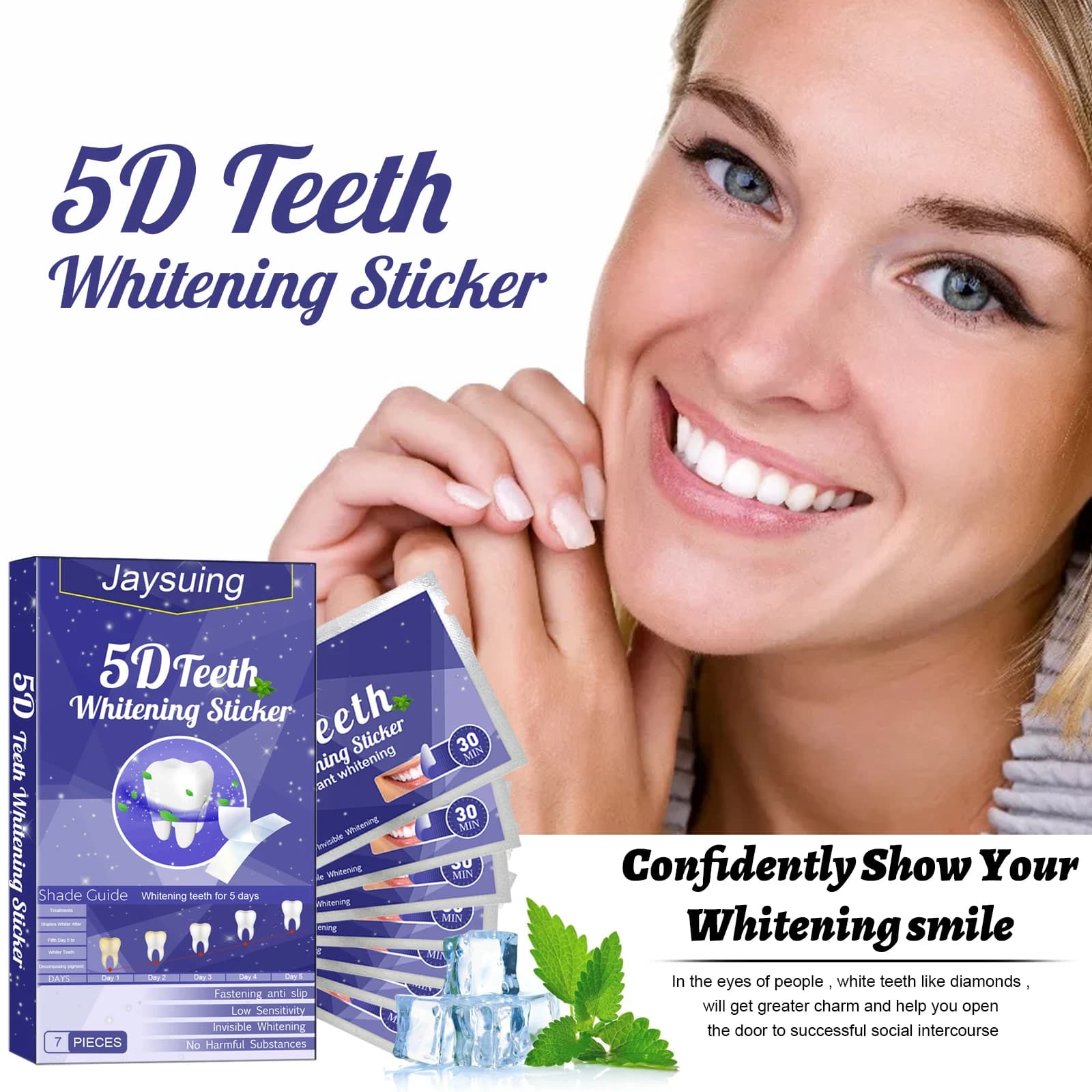 5D tooth whitening strips Gel Remove Plaque Spots Cleaning Oral Hygiene Whitening Dental Tools Fresh breath Enlighten teeth care