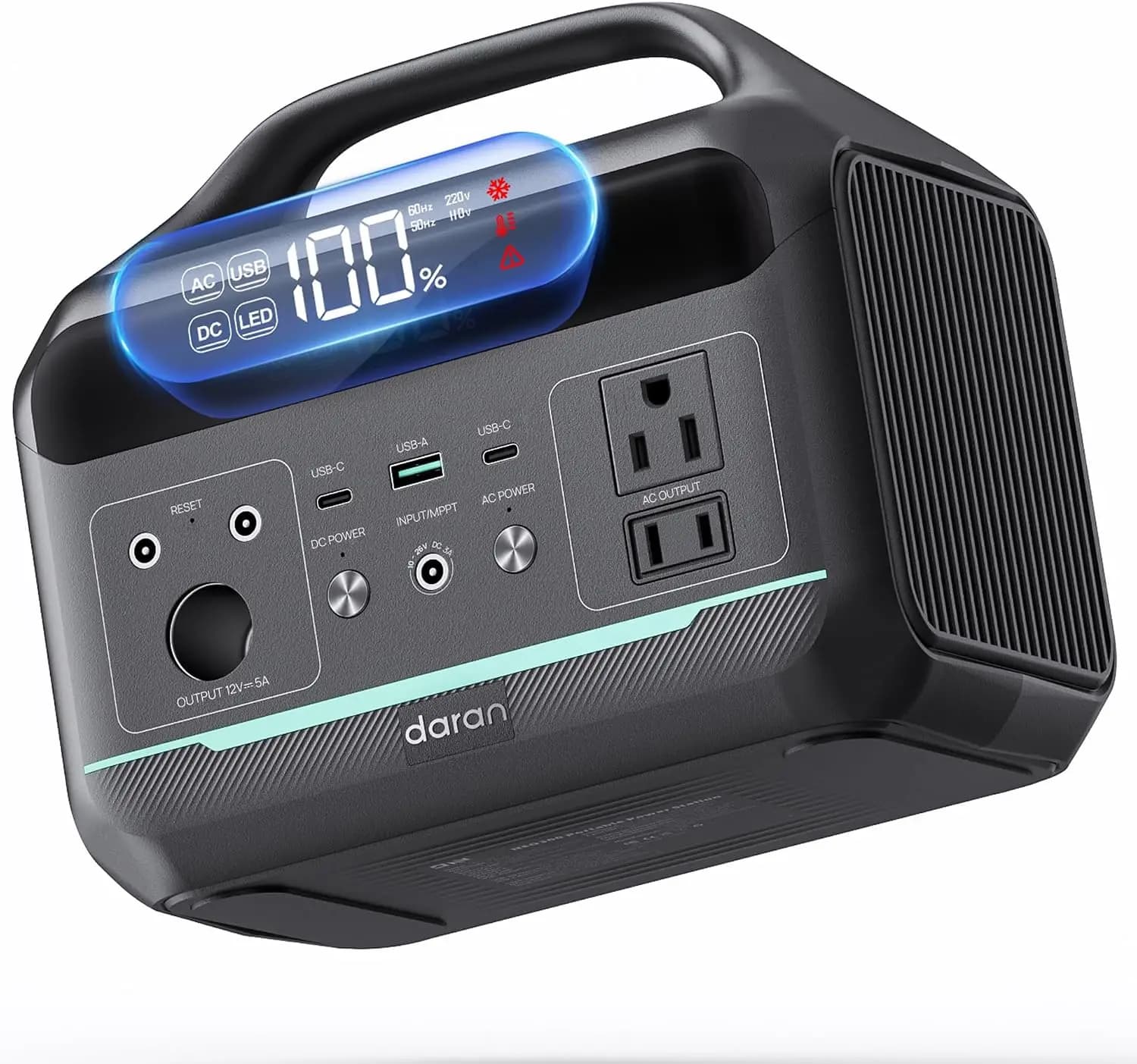 Portable Power Station 300W,192Wh Large Power Bank with 110V AC Outlet,LiFePO4 Battery Backup,8-Ports Solar Generator Fast Charg