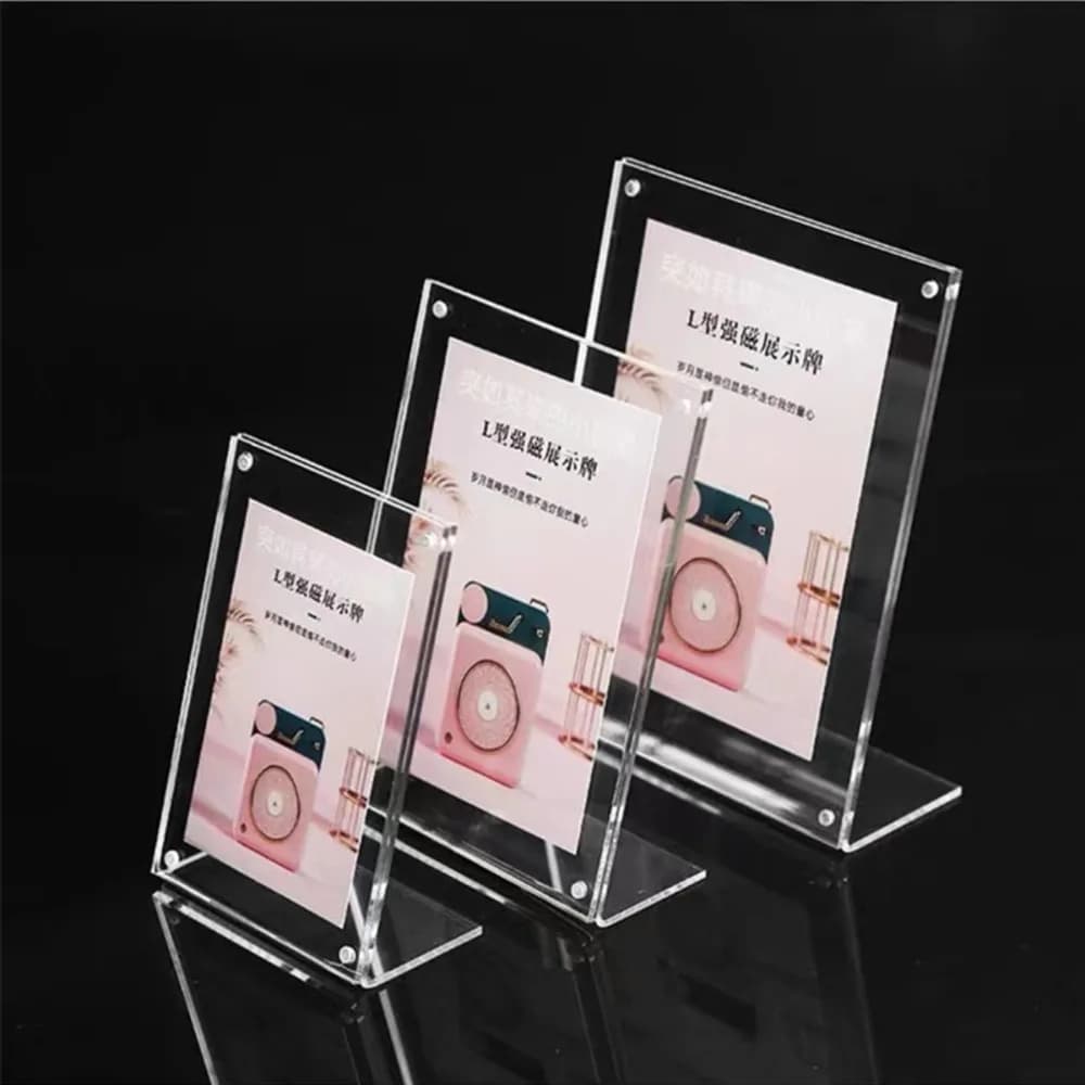 Acrylic sign holder with back tilted A6, advertising frame for cheap portraits, restaurant menu, paper card holder, photo frame