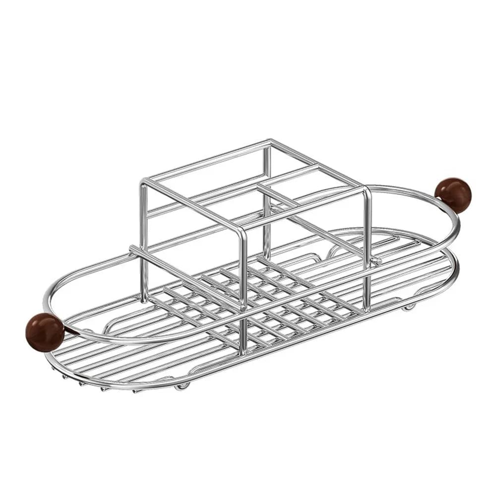 Stainless Steel Toothbrush Holder Waterproof Rustproof Mouthwash Cup Rack Quick Dry Space Saving Toothbrush Drain Rack Shower